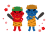 【節分】赤鬼と青鬼のイラスト2
