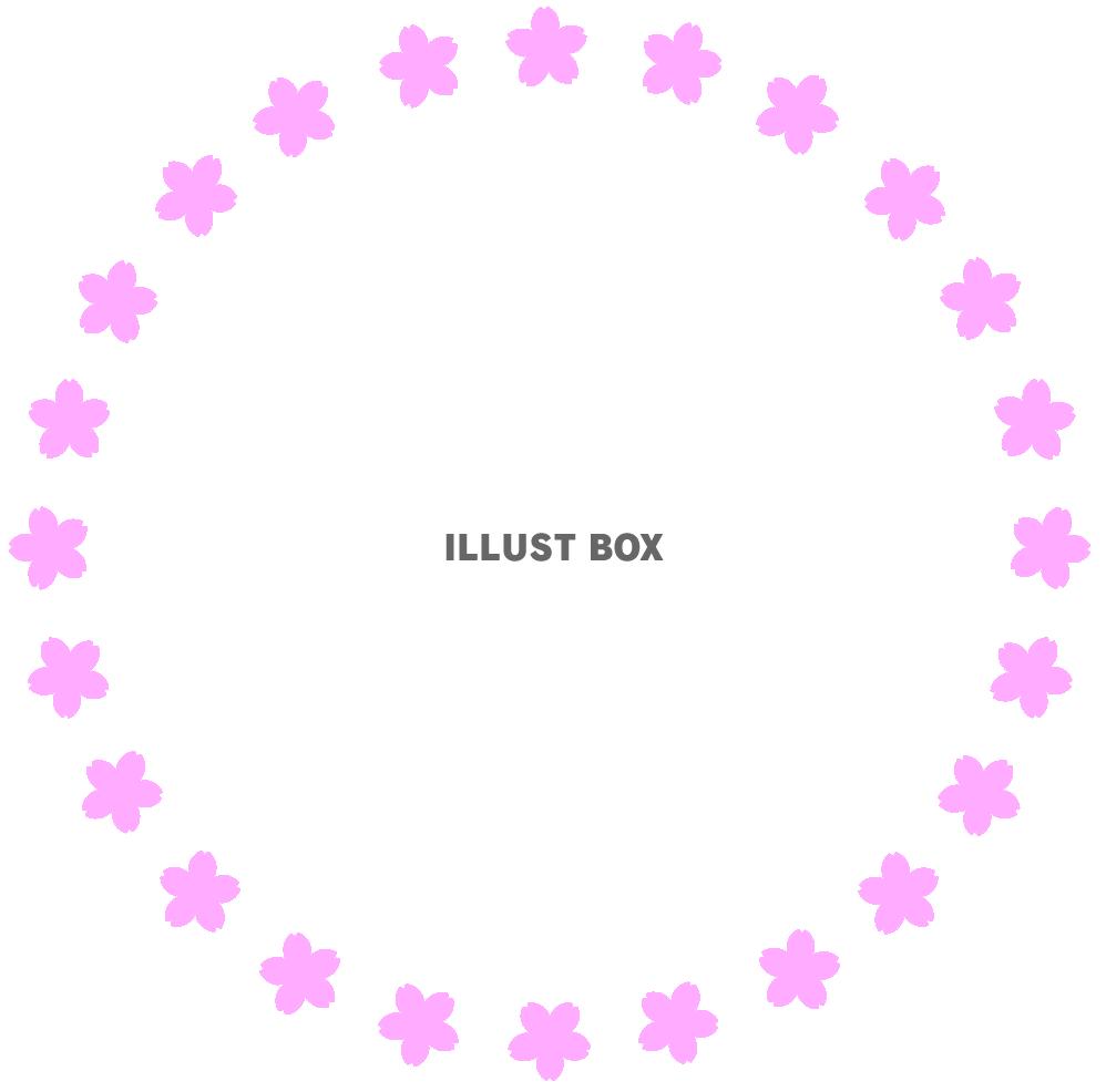 桜の花の丸形フレーム１－１（入学・卒業）