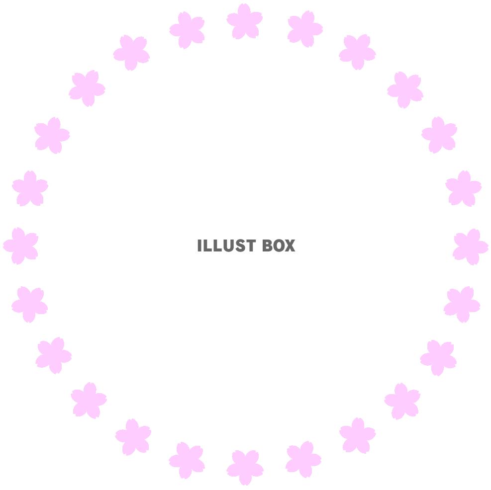 桜の花の丸形フレーム１－２（入学・卒業）