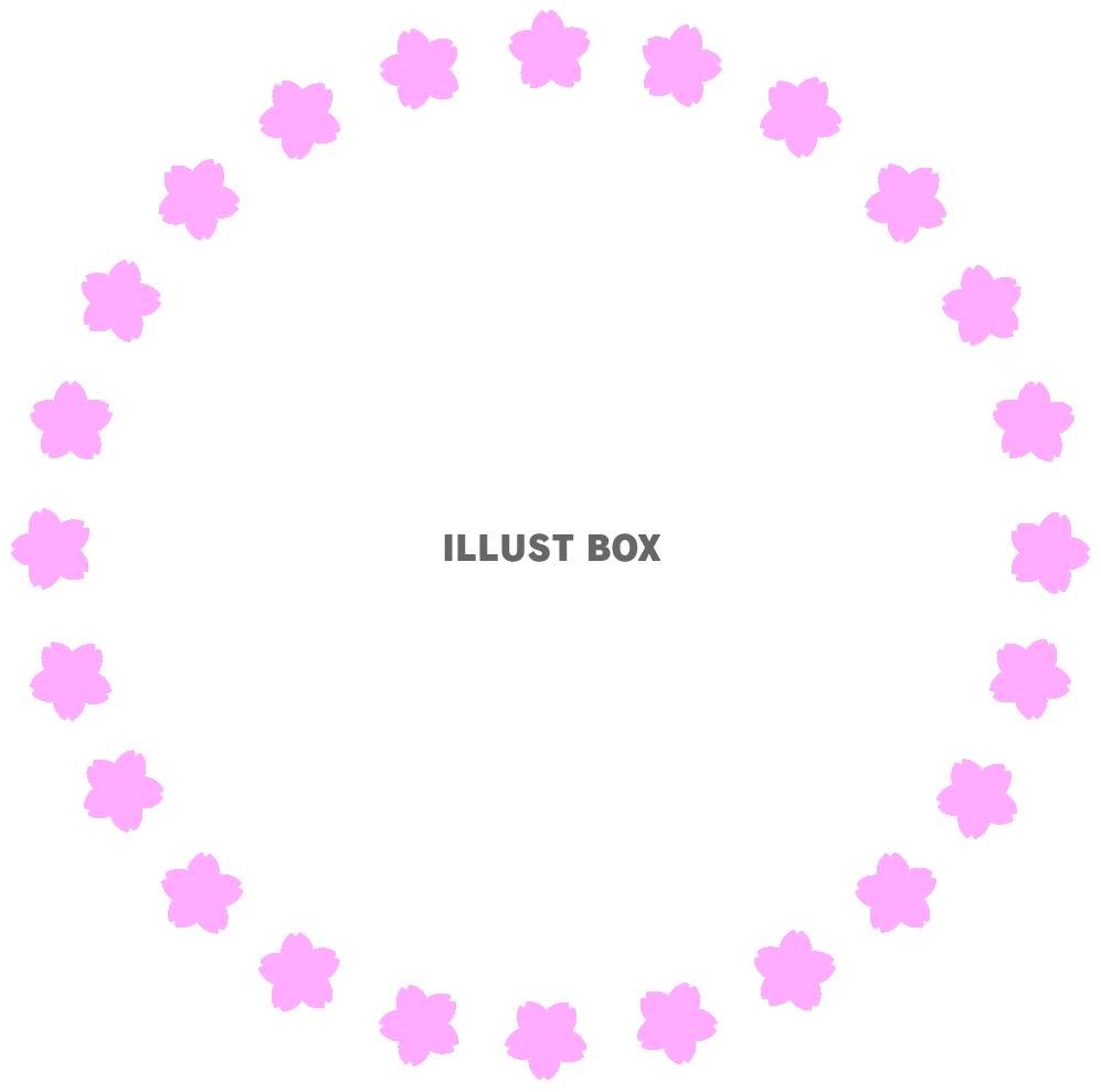 桜の花の丸形フレーム１－３（入学・卒業）