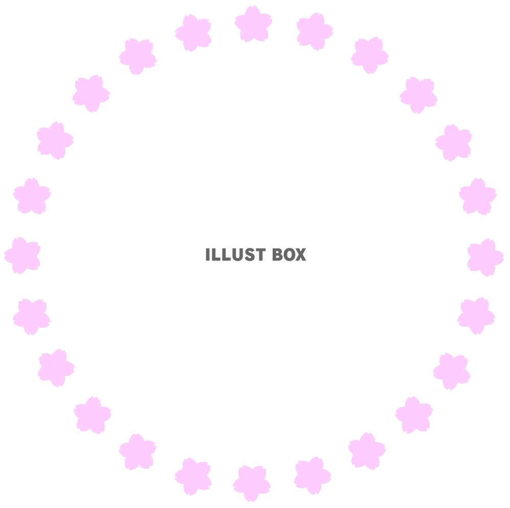 桜の花の丸形フレーム１－４（入学・卒業）