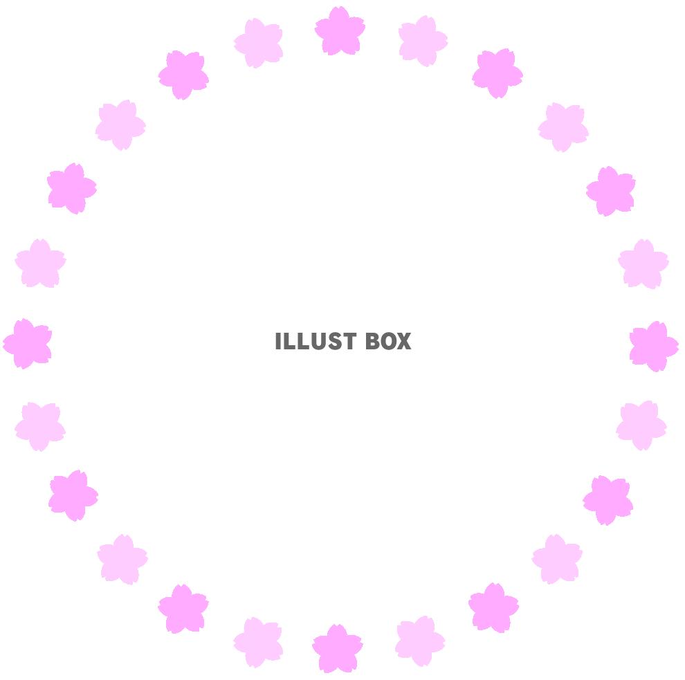 桜の花の丸形フレーム２－２（入学・卒業）