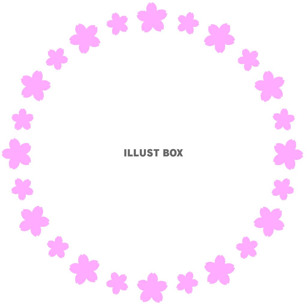桜の花の丸形フレーム４－１（入学・卒業）