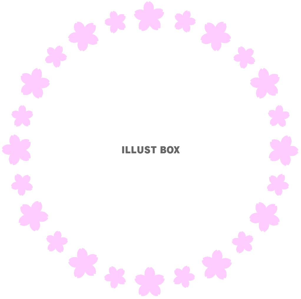 桜の花の丸形フレーム４－２（入学・卒業）