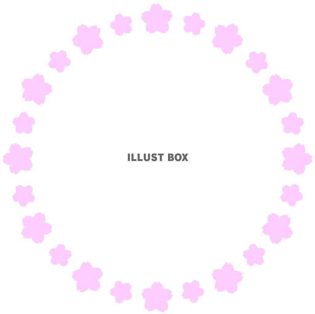 桜の花の丸形フレーム４－４（入学・卒業）