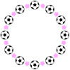 サッカーボールと桜の円型フレーム（入学・卒業）３