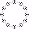 サッカーボールと桜の円型フレーム（入学・卒業）４