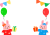 お誕生日のお祝いに来たうさぎのフレーム(透過png)