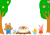森の動物たちのお誕生会のフレーム(透過png)