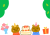 森に居る熊とバースデーケーキのフレーム(透過png)
