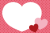 ドットとハートのフォトフレームカード/ピンク・png