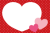 ドットとハートのフォトフレームカード/赤・png
