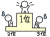 1位で喜ぶ棒人間と2位と3位で落ち込む棒人間