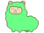 緑色モチーフのかわいいアルパカ
