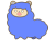 青色モチーフのかわいいアルパカ