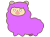 紫色モチーフのかわいいアルパカ