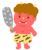 金棒を持った可愛い赤鬼(透過png)