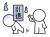 引退した人を送り出す棒人間