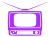 紫色の昔風のテレビのシルエット
