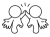 2人でポーズをとる棒人間