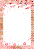 桜と煉瓦のフレームタテ