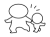子供と手を繋ぐ棒人間
