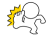蹴り上げる棒人間