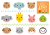 かわいい動物さんの顔アイコンセット