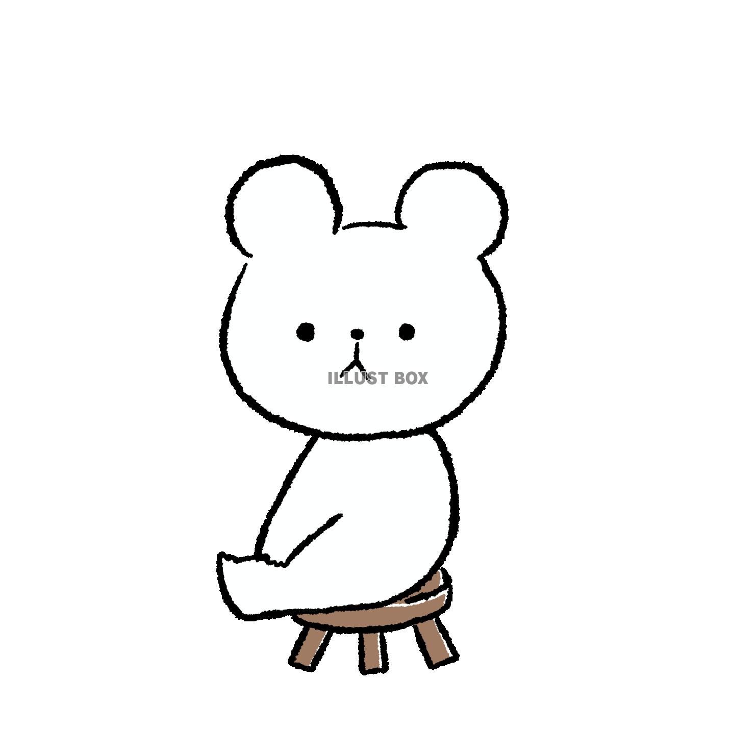 いすに座るくま
