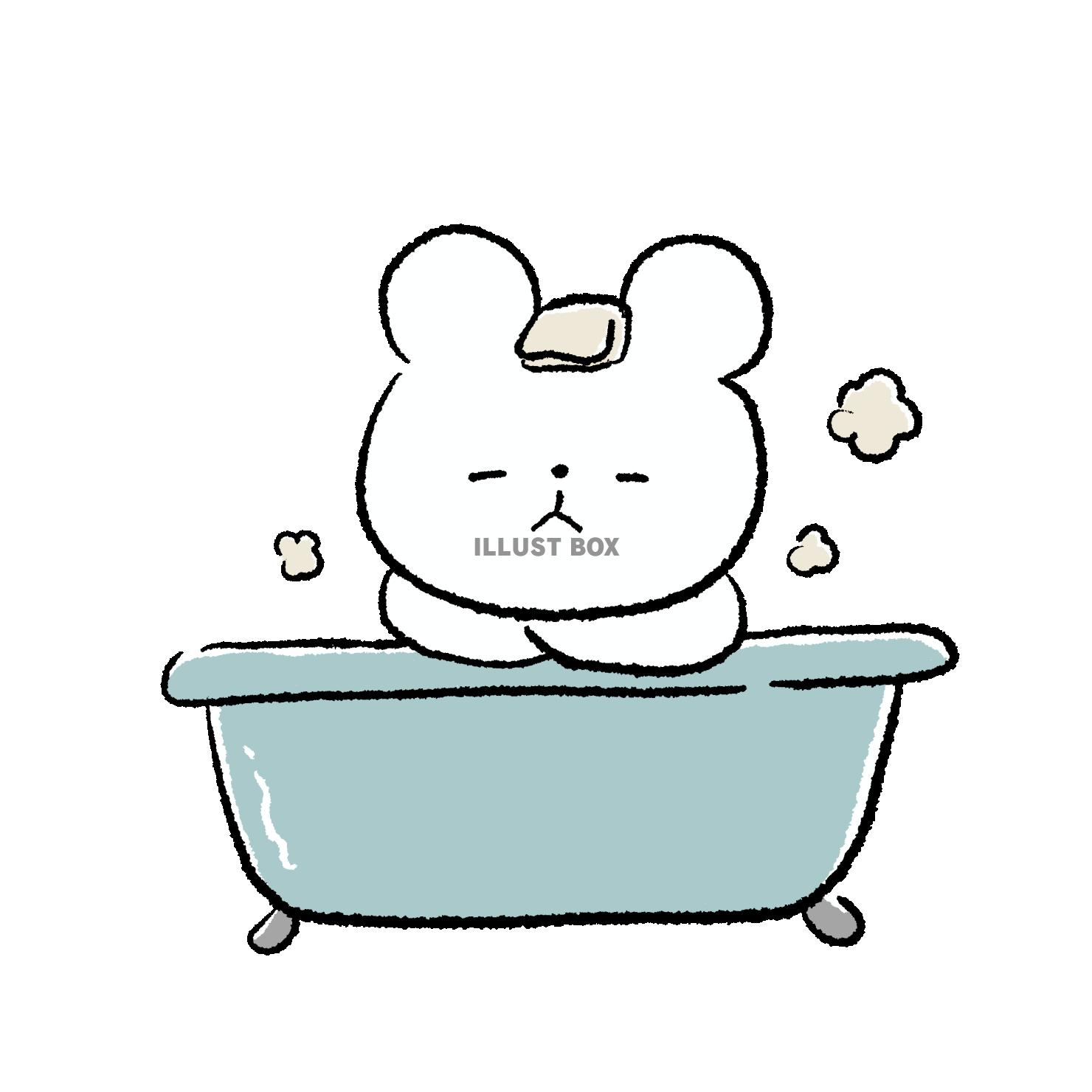 お風呂に入るくま