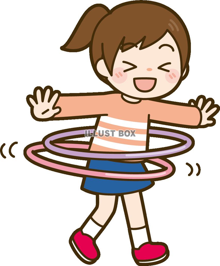 フラフープで遊ぶ子供