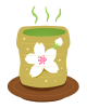 可愛い桜の湯呑みと温かい緑茶