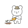 水やりをするくま