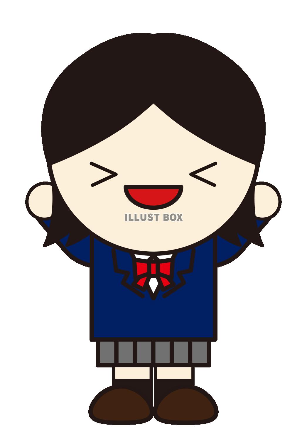 10_人物_高校生・ブレザーの制服・女子・喜ぶ
