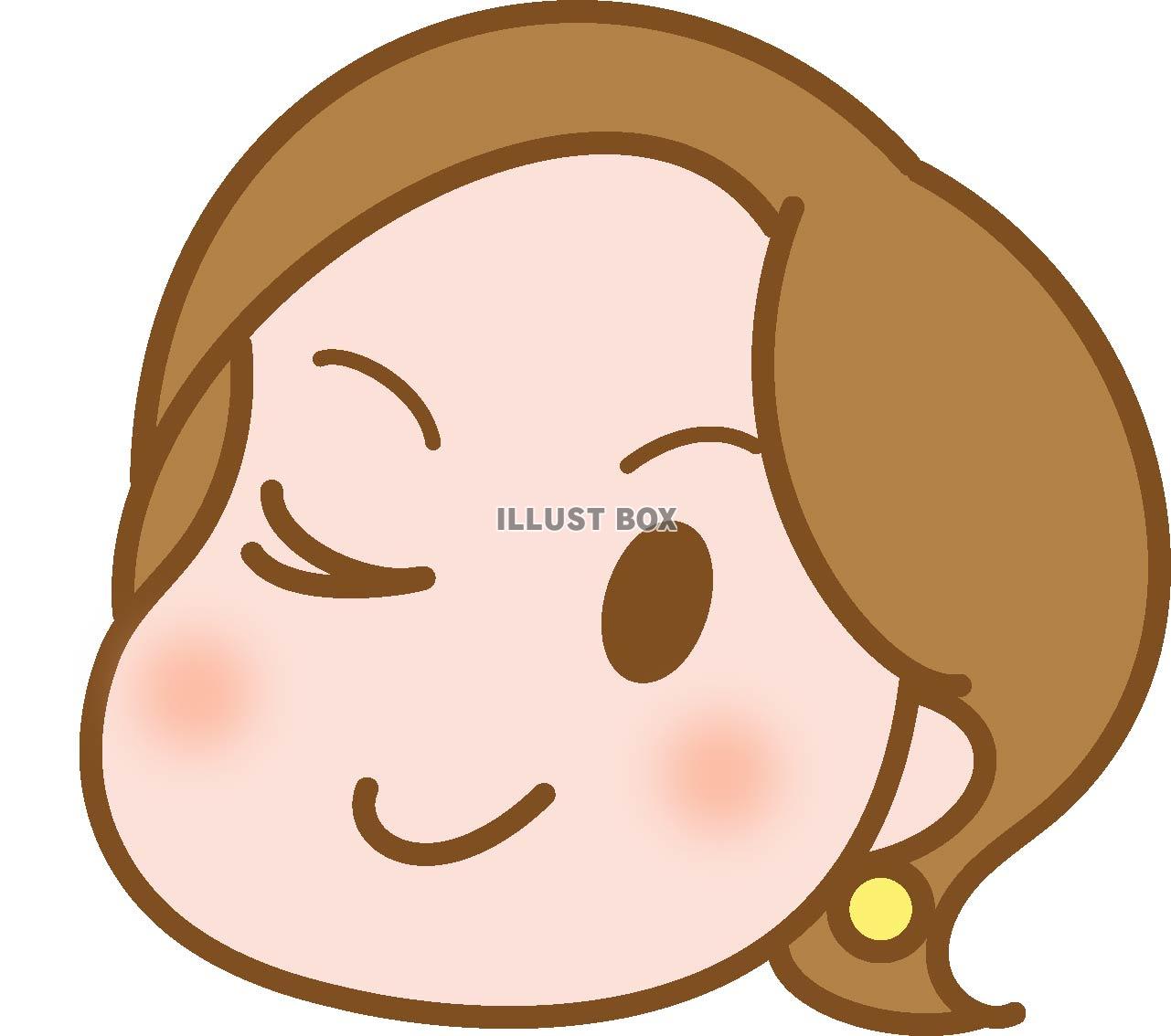 ウインクする女性