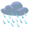 雨雲と雨のベクターイラスト