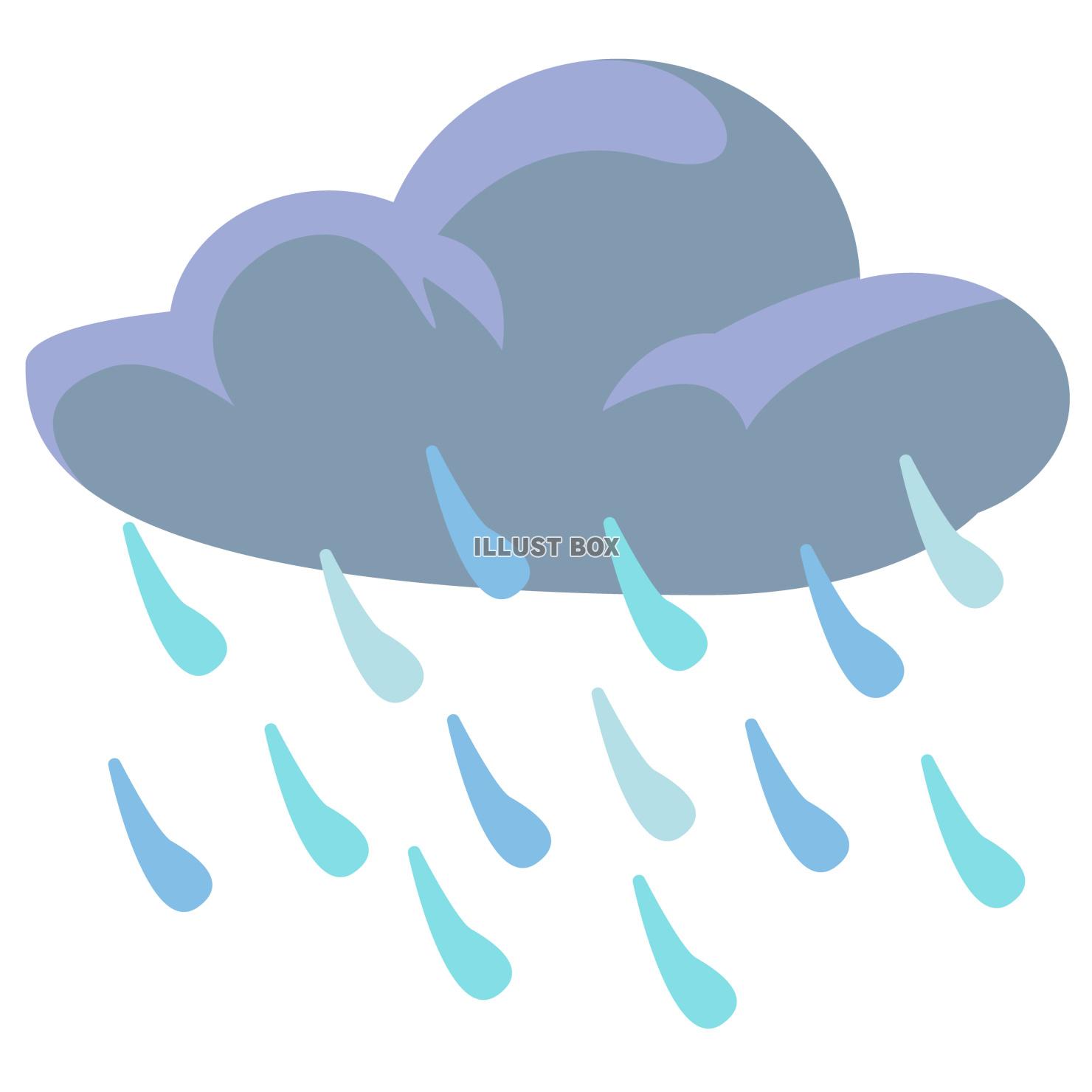 雨雲と雨のベクターイラスト