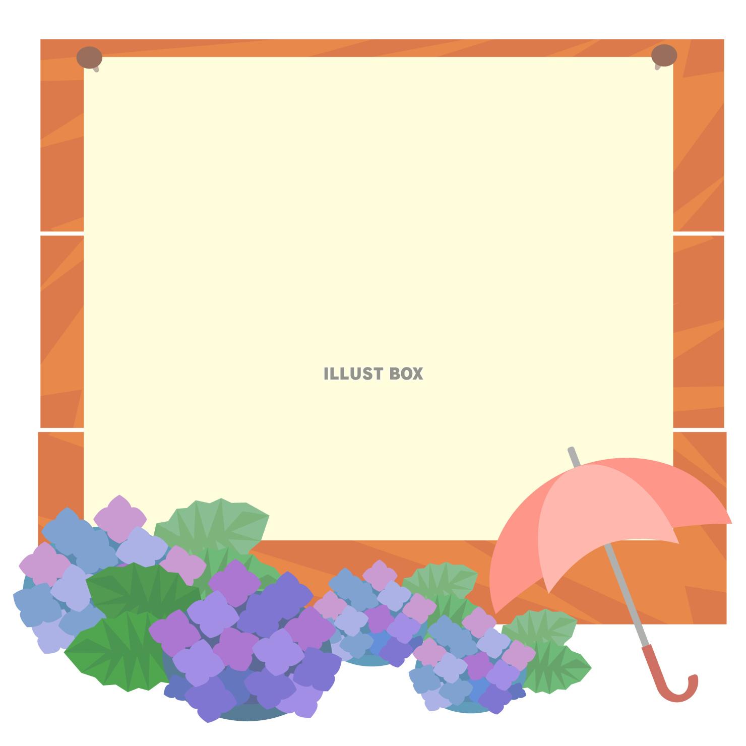 アジサイ掲示板（フレーム素材）　ベクターイラスト