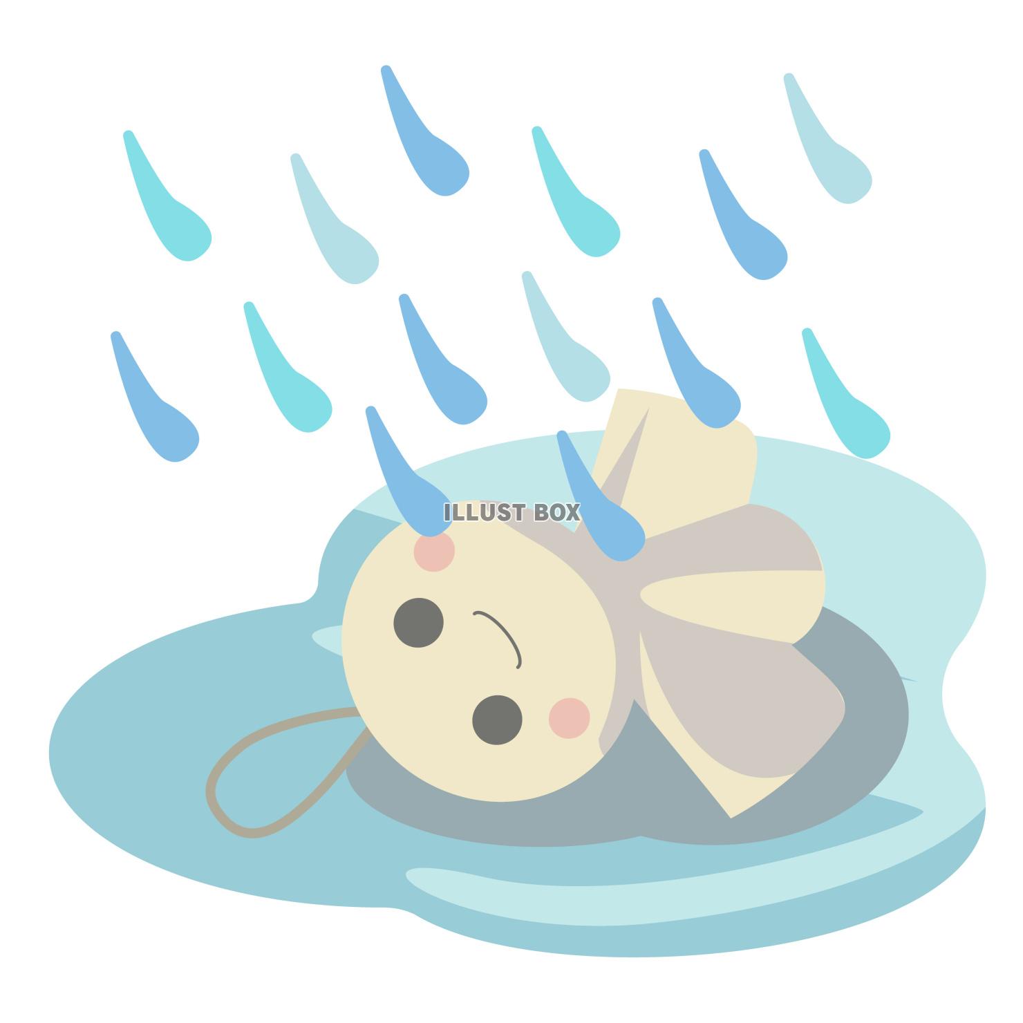 雨に降られたてるてる坊主ベクターイラスト