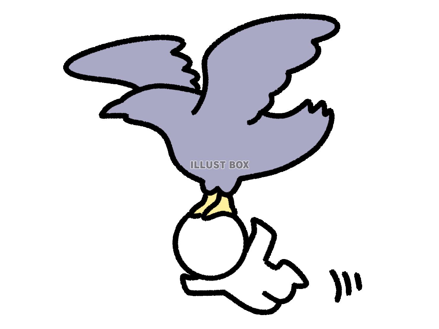 鳥に運んでもらう棒人間