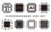 マイクロプロセッサーのアイコンセット