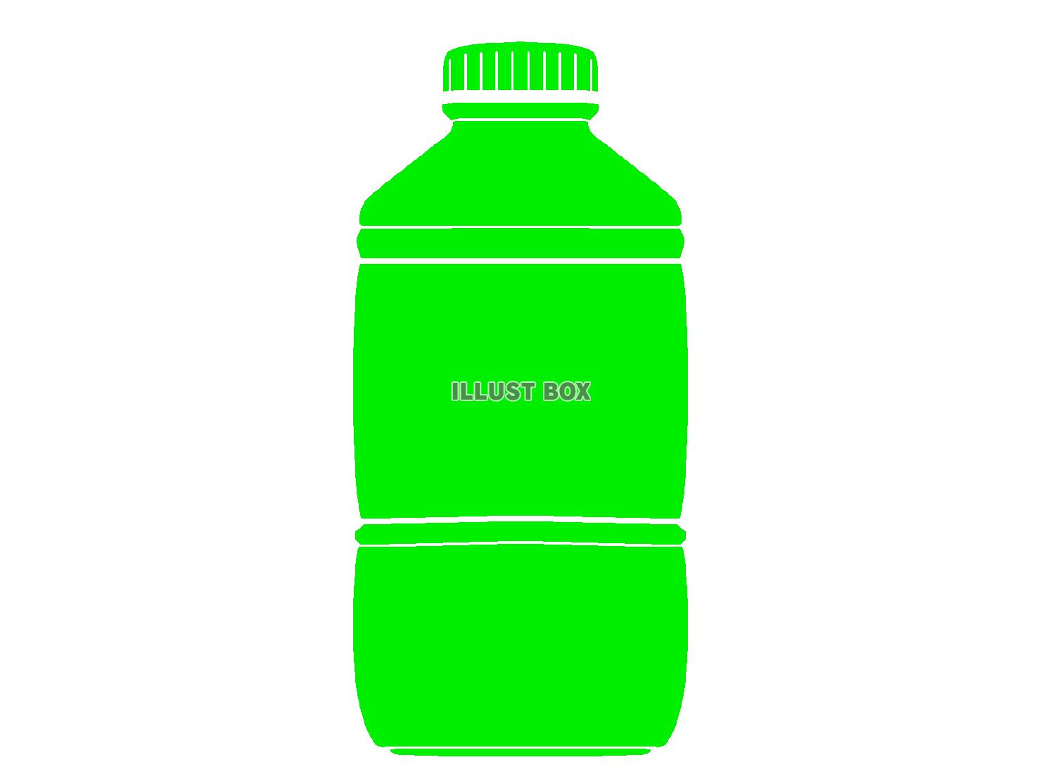 緑色のペットボトルのシルエット