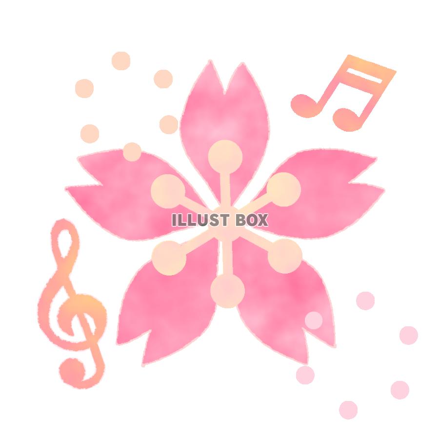 ト音記号とさくら　透過png