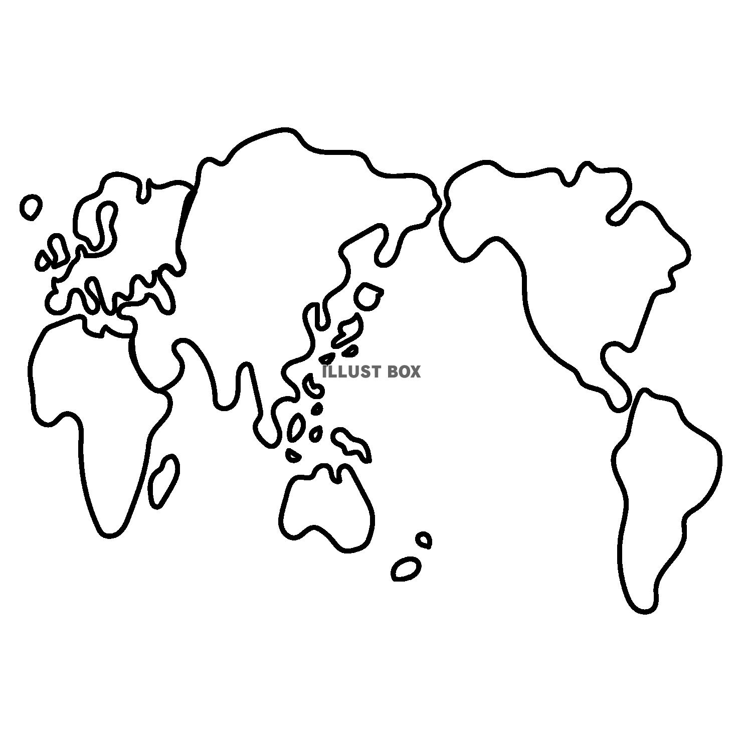 ラフな世界地図の線画