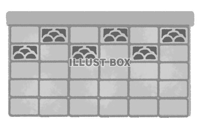 透かしブロック(飾り穴)があるコンクリート塀