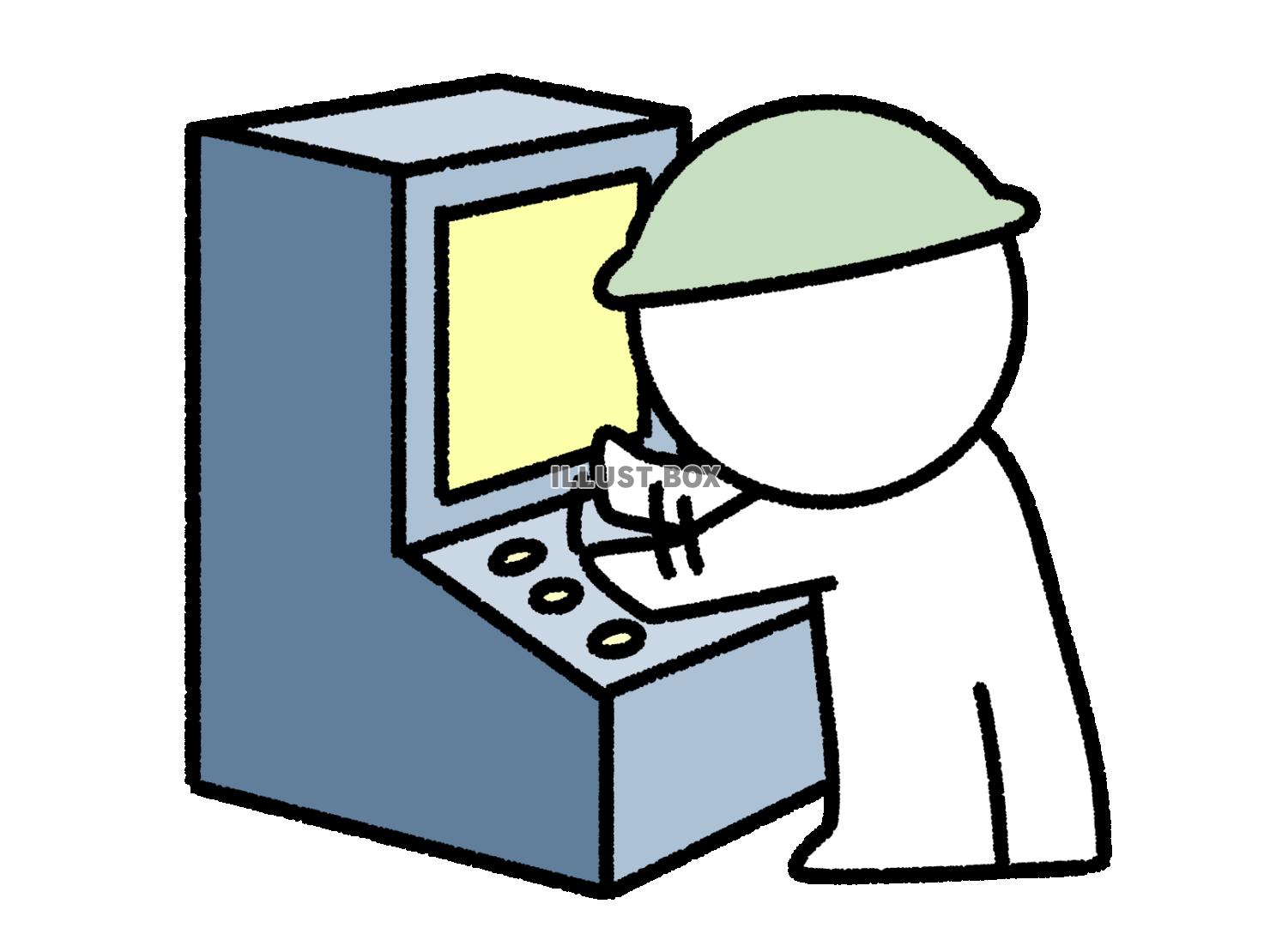 機械を操作している棒人間