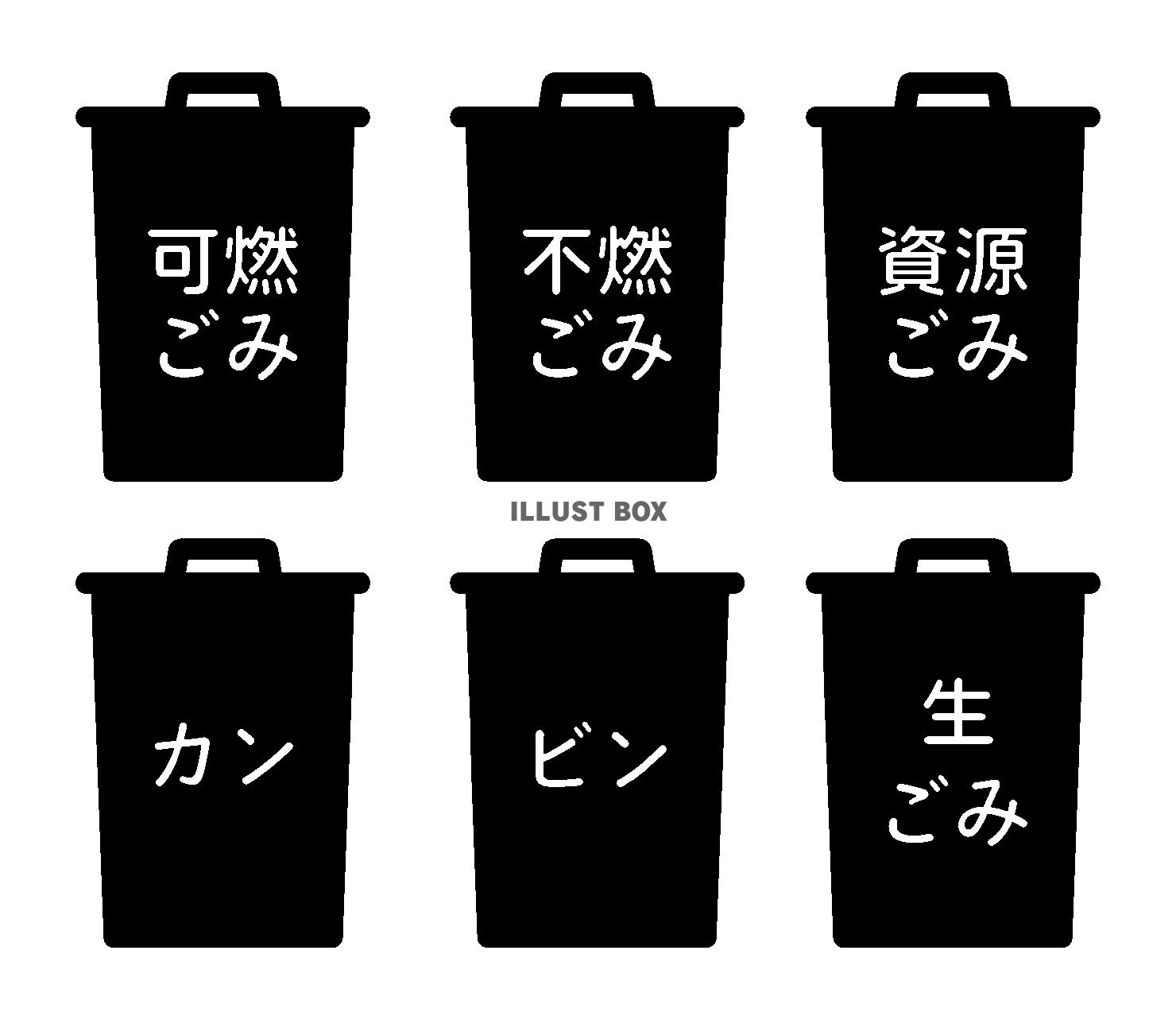 ゴミ箱分別アイコンセット