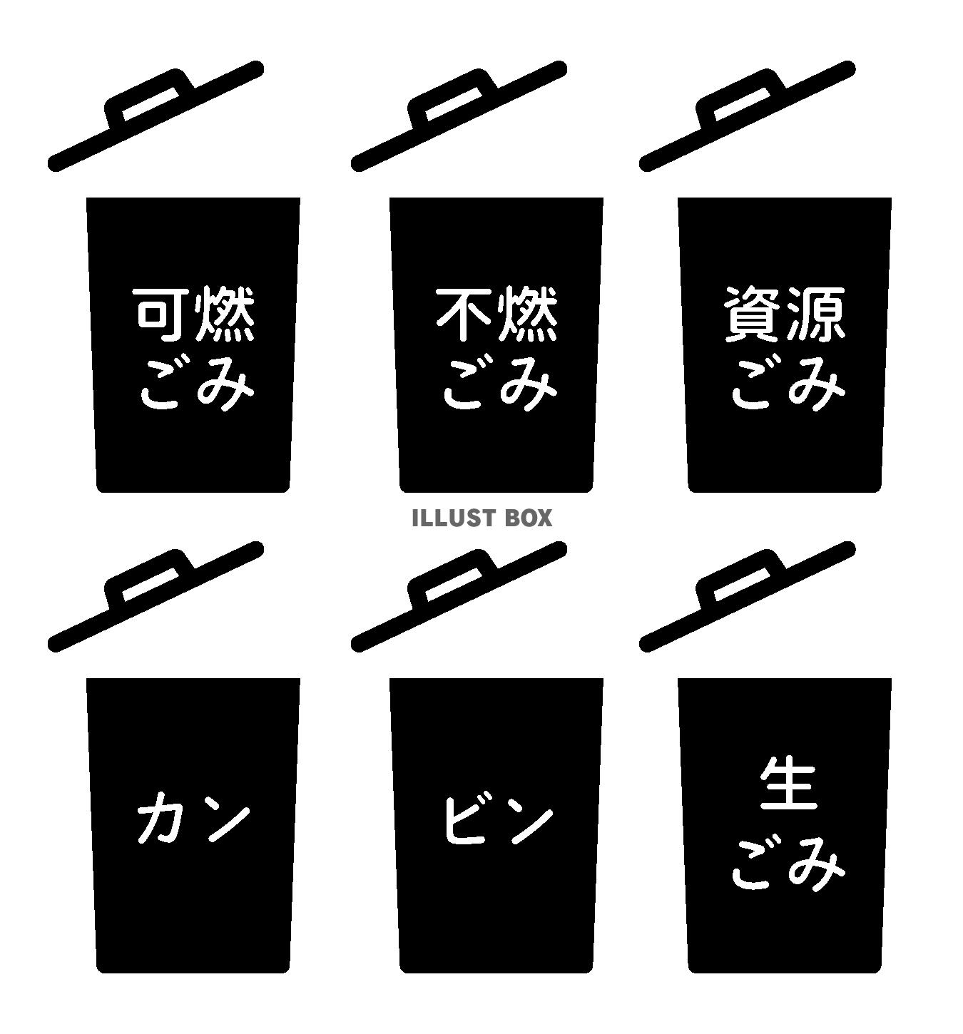 ゴミ箱分別アイコンセット