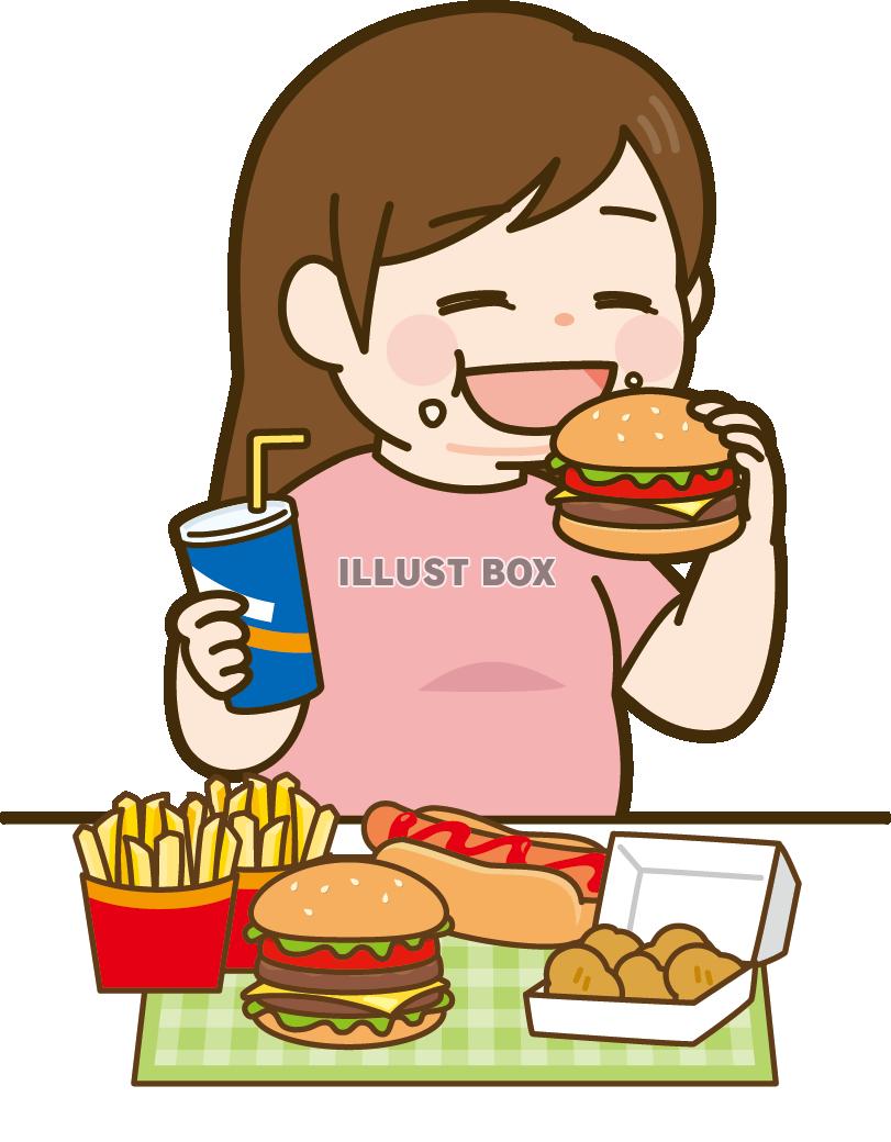 たくさん食べるぽっちゃりした女性