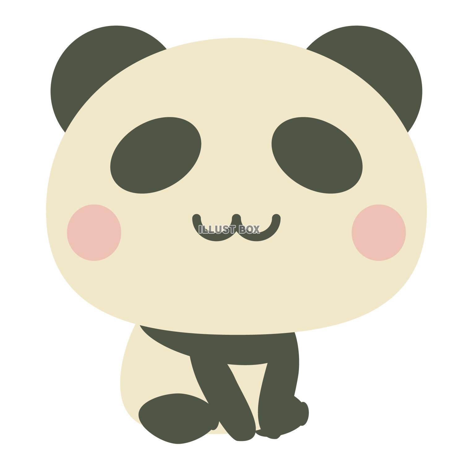 座るかわいいパンダ　ベクターイラスト
